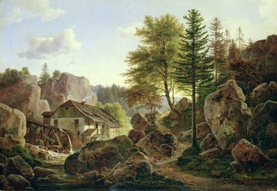 A Watermill in the Vosges near Ribanville, 1836 by Carl Morgenstern